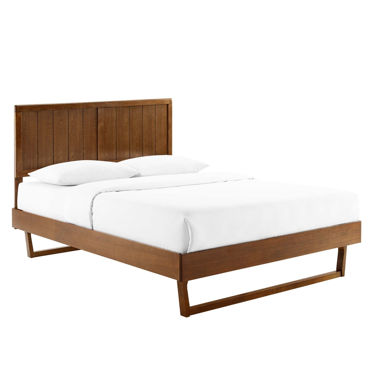 Wood Platform Bed with Angular Frame