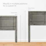 Wood Platform Bed with Window Pane Headboard