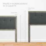 Tufted Wood Platform Bed with Angular Frame
