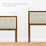 Tufted Wood Platform Bed with Angular Frame