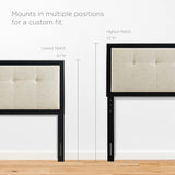 Tufted Wood Platform Bed with Splayed Legs