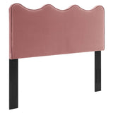 Wave-Inspired Scalloped Performance Velvet Platform Bed