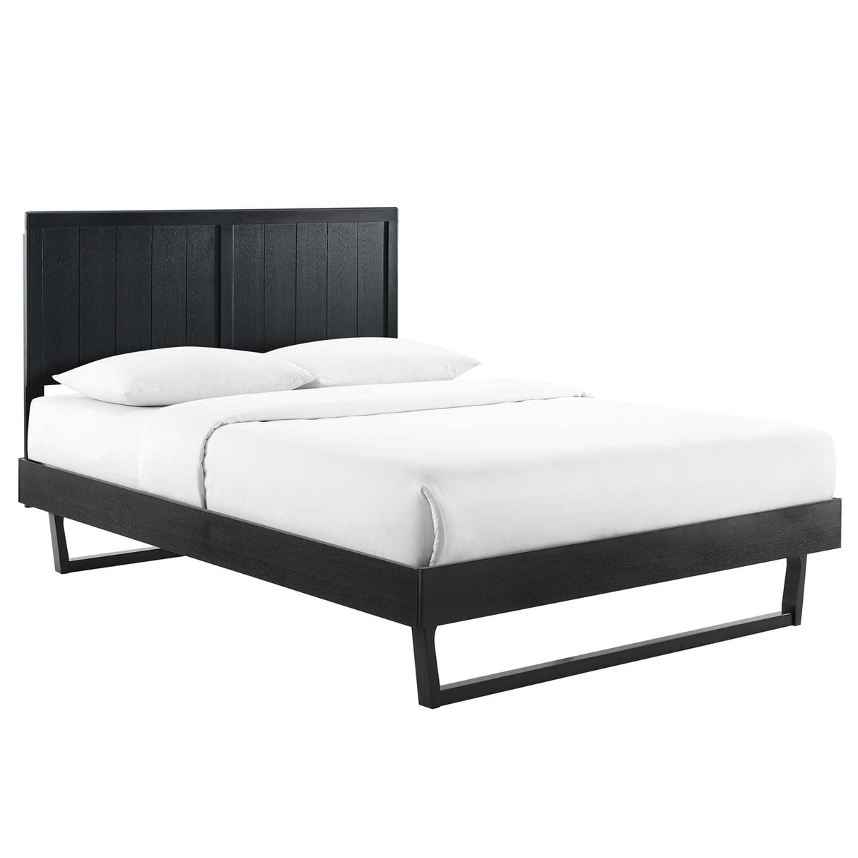 Wood Platform Bed with Angular Frame