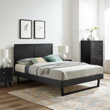 Wood Platform Bed with Angular Frame