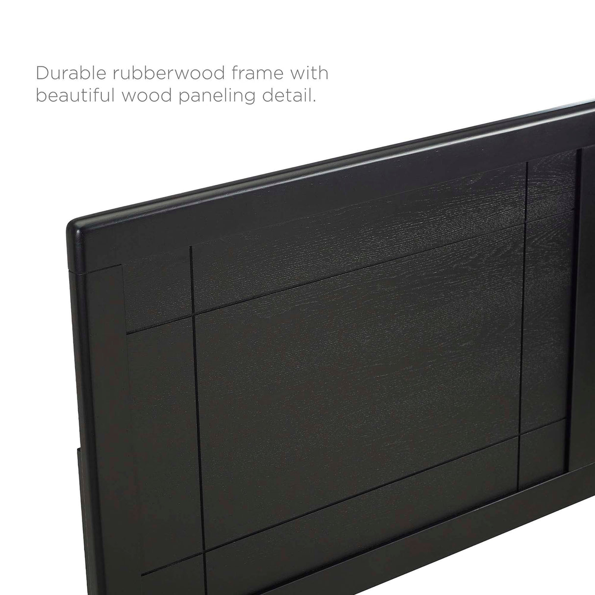 Wood Platform Bed with Window Pane Headboard