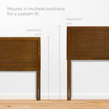 Wood Platform Bed with Window Pane Headboard