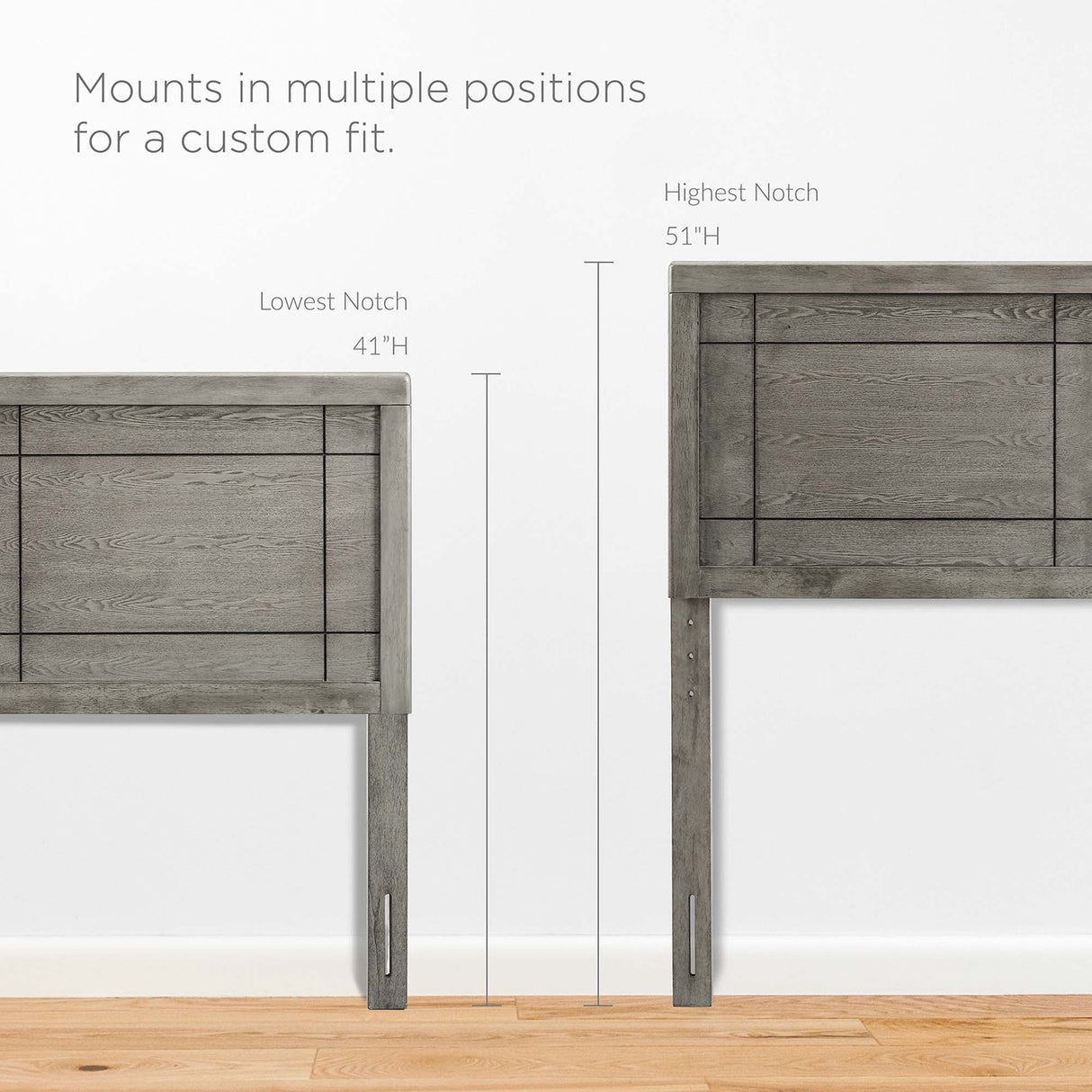 Wood Platform Bed with Window Pane Headboard