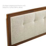 Tufted Wood Platform Bed with Angular Frame
