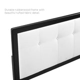Tufted Wood Platform Bed with Splayed Legs