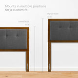 Tufted Wood Platform Bed with Splayed Legs