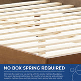 Cane and Wood Platform Bed with Splayed Legs