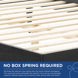 Cane and Wood Platform Bed with Splayed Legs
