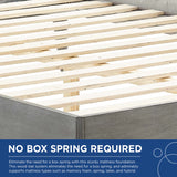 Cane and Wood Platform Bed with Splayed Legs