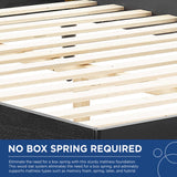 Cane and Wood Platform Bed with Splayed Legs