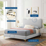 Wave-Inspired Scalloped Performance Velvet Platform Bed