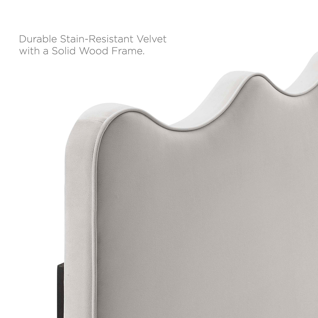 Wave-Inspired Scalloped Performance Velvet Platform Bed