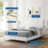 Wave-Inspired Scalloped Performance Velvet Platform Bed