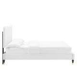 Wave-Inspired Scalloped Performance Velvet Platform Bed