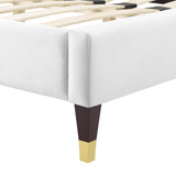 Wave-Inspired Scalloped Performance Velvet Platform Bed