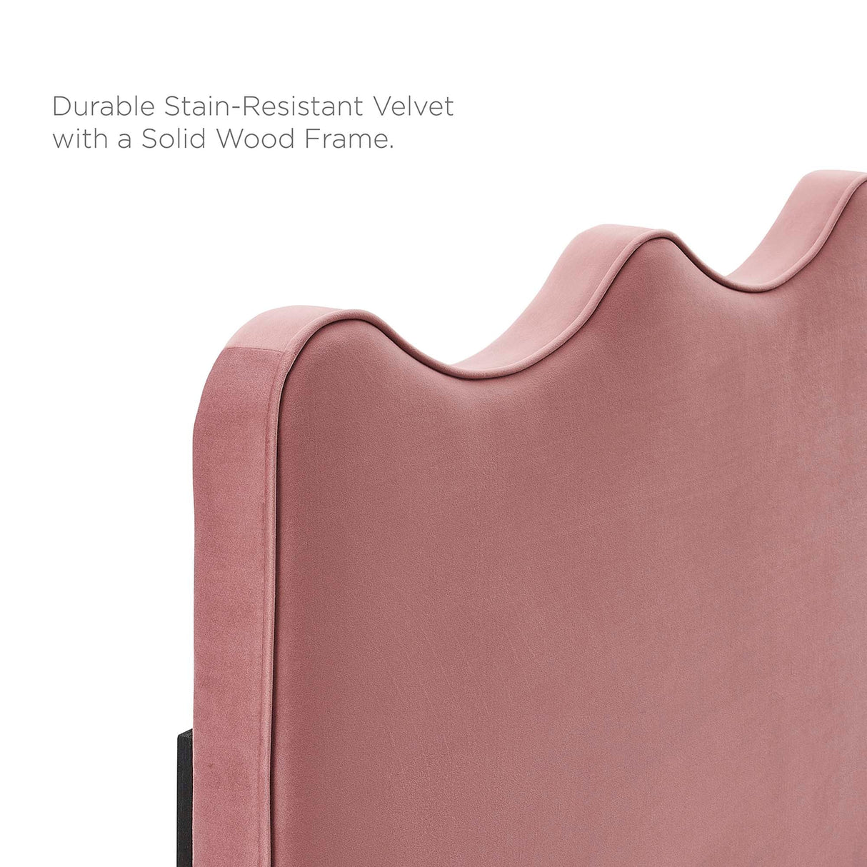 Wave-Inspired Scalloped Performance Velvet Platform Bed