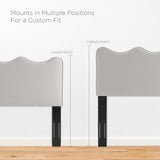 Wave-Inspired Scalloped Performance Velvet Platform Bed