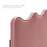 Wave-Inspired Scalloped Performance Velvet Platform Bed