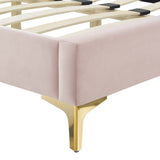 Wave-Inspired Scalloped Performance Velvet Platform Bed