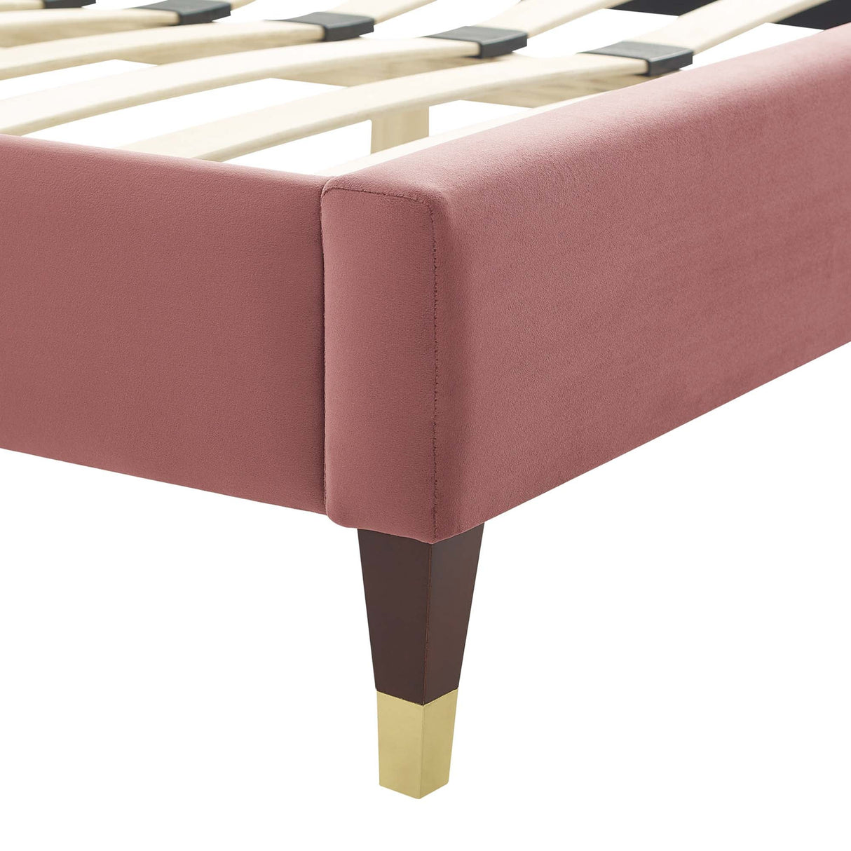 Wave-Inspired Scalloped Performance Velvet Platform Bed