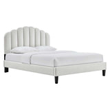 Channel Tufted Scalloped Performance Velvet Platform Bed