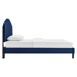 Channel Tufted Scalloped Performance Velvet Platform Bed