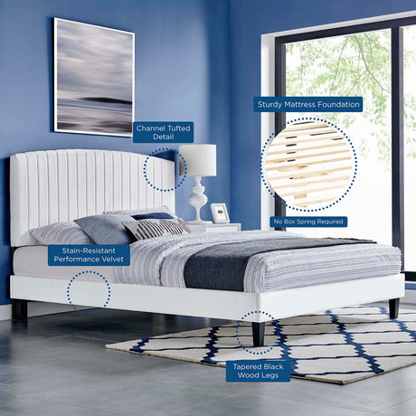Channel Tufted Performance Velvet Platform Bed