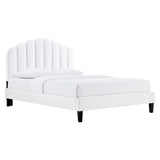 Channel Tufted Scalloped Performance Velvet Platform Bed