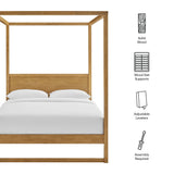 Solid Wood 4-Post Canopy Platform Bed