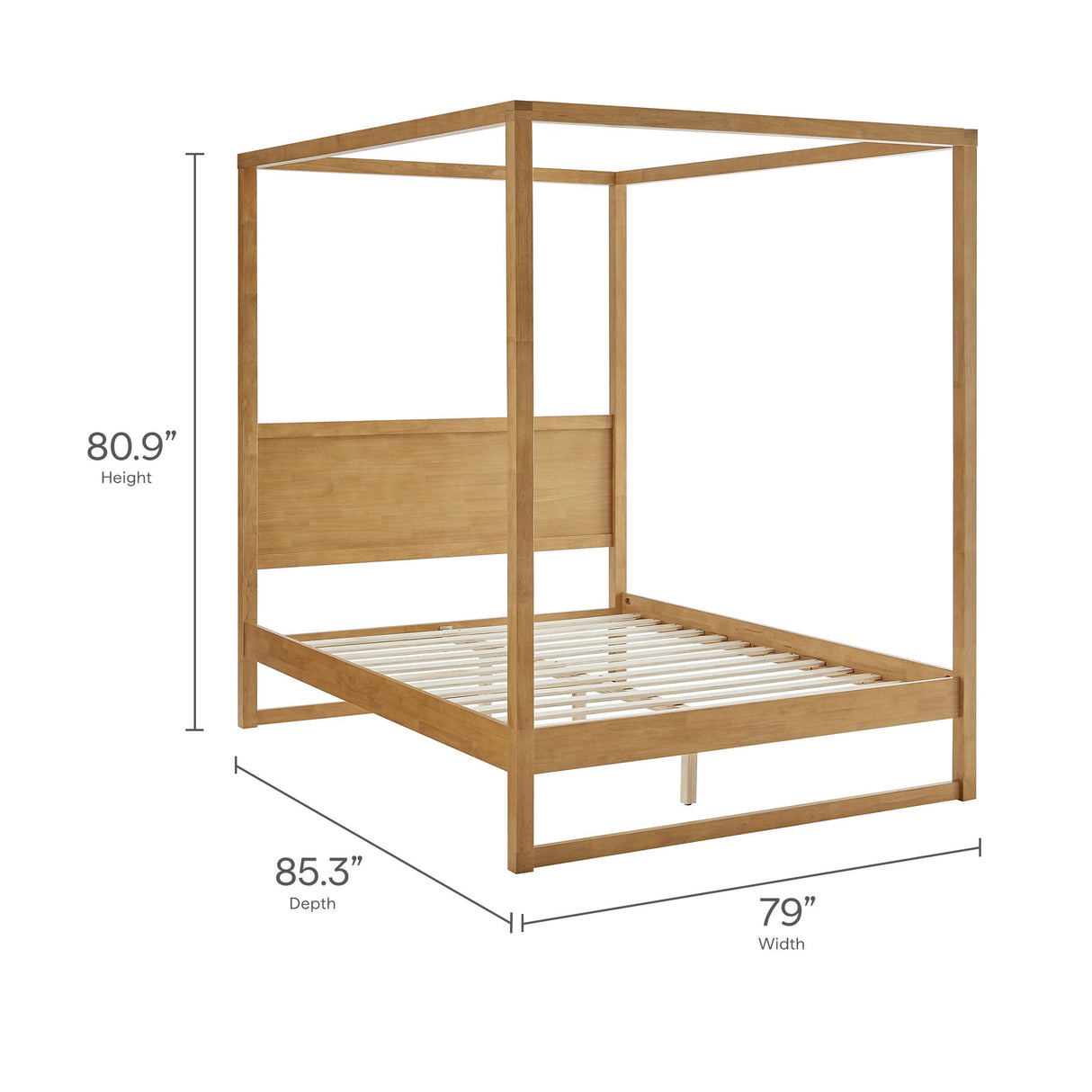 Solid Wood 4-Post Canopy Platform Bed