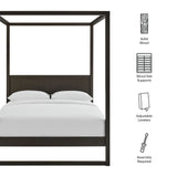 Solid Wood 4-Post Canopy Platform Bed