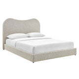 Sculptural Boucle Queen Platform Bed