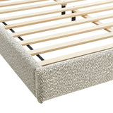 Sculptural Boucle Queen Platform Bed