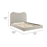 Sculptural Boucle Queen Platform Bed