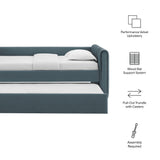 Channel Tufted Performance Velvet Twin Daybed with Trundle