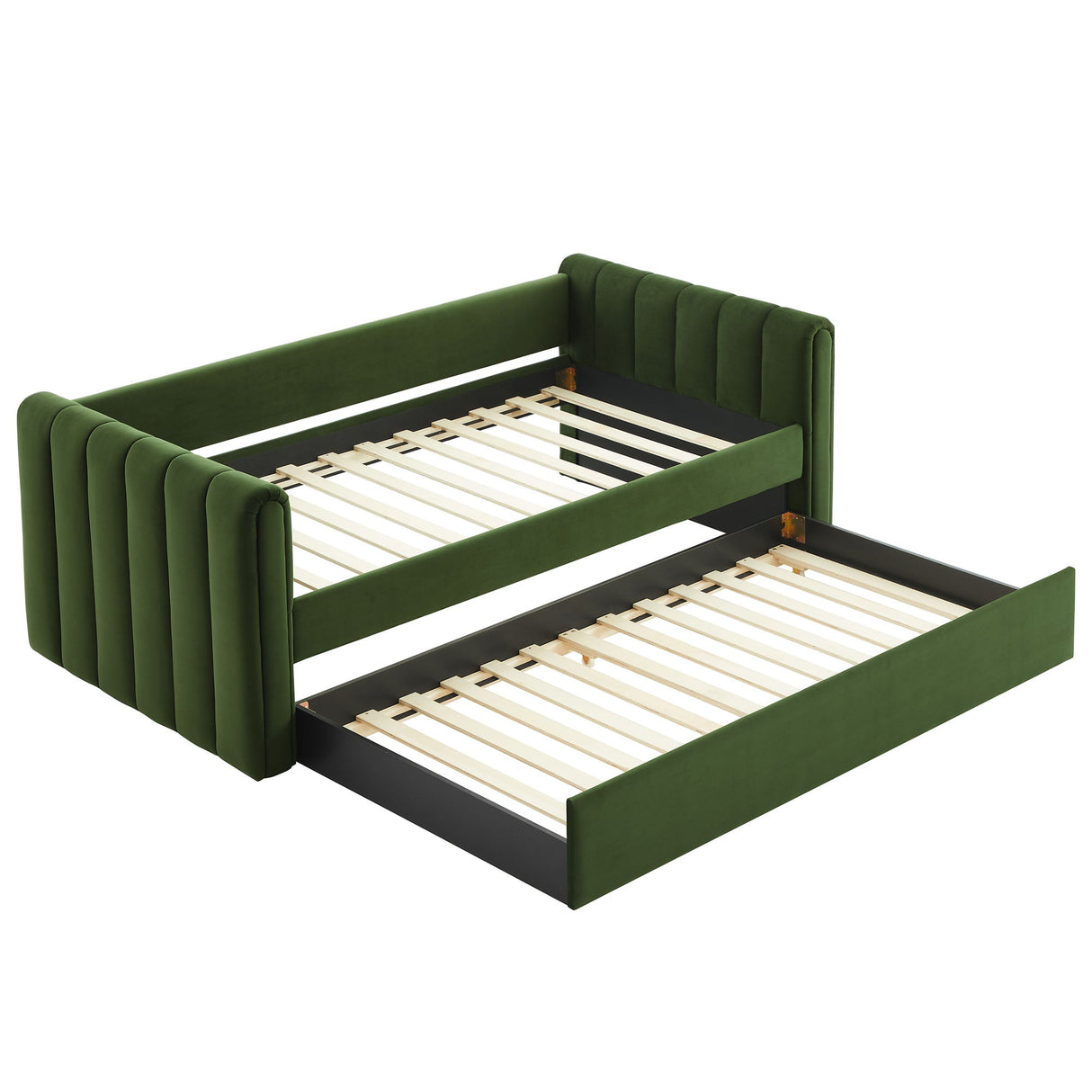 Channel Tufted Performance Velvet Twin Daybed with Trundle