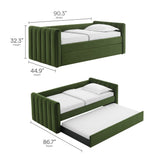 Channel Tufted Performance Velvet Twin Daybed with Trundle