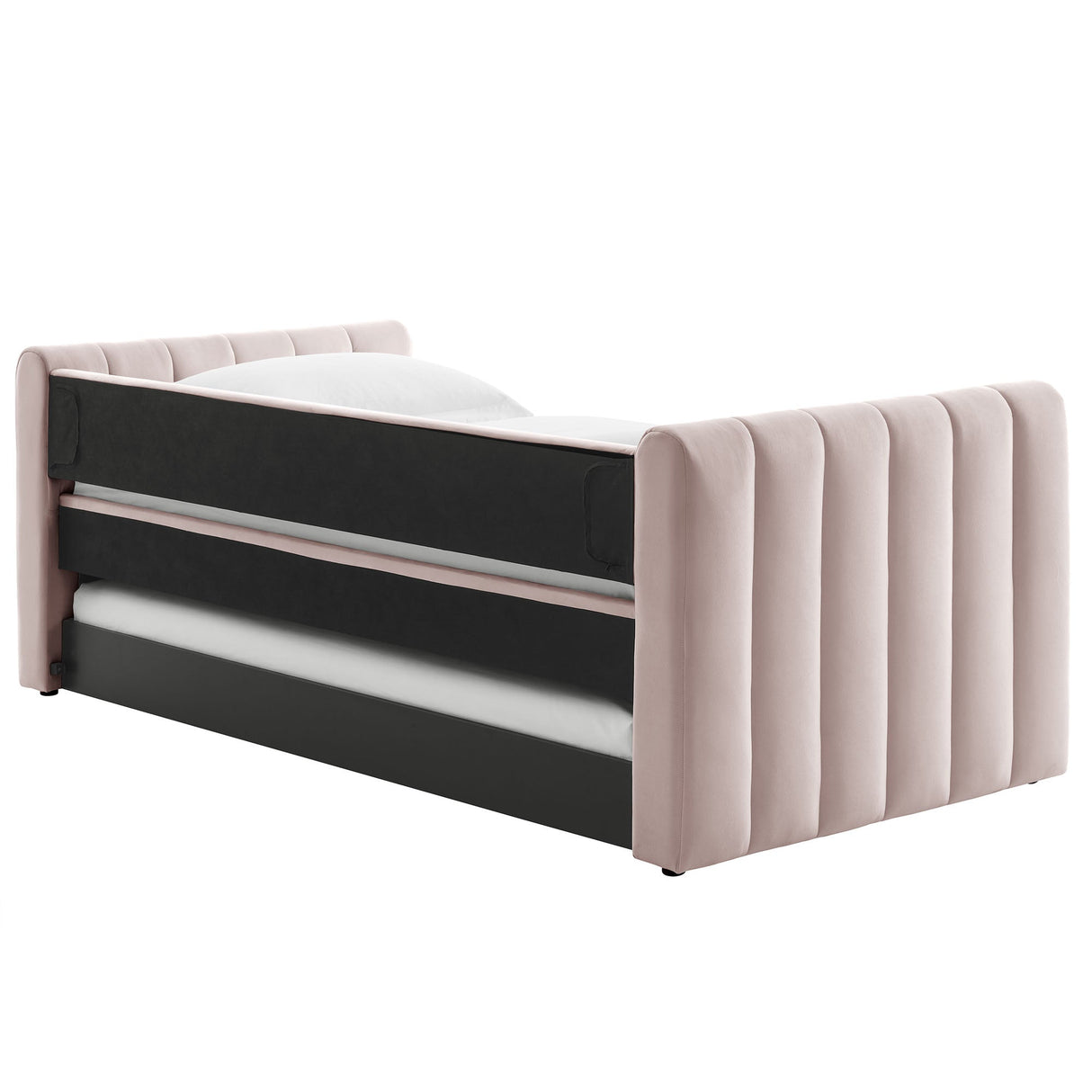 Channel Tufted Performance Velvet Twin Daybed with Trundle