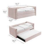 Channel Tufted Performance Velvet Twin Daybed with Trundle
