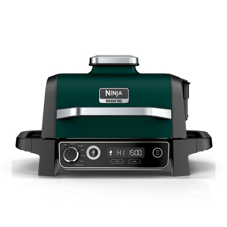 Ninja OG702QGN outdoor grill and smoker in green, closed front view
