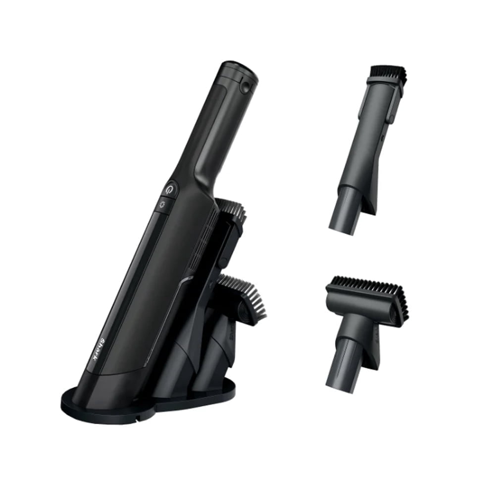 Shark WV410CO black handheld vacuum with dock and two attachments