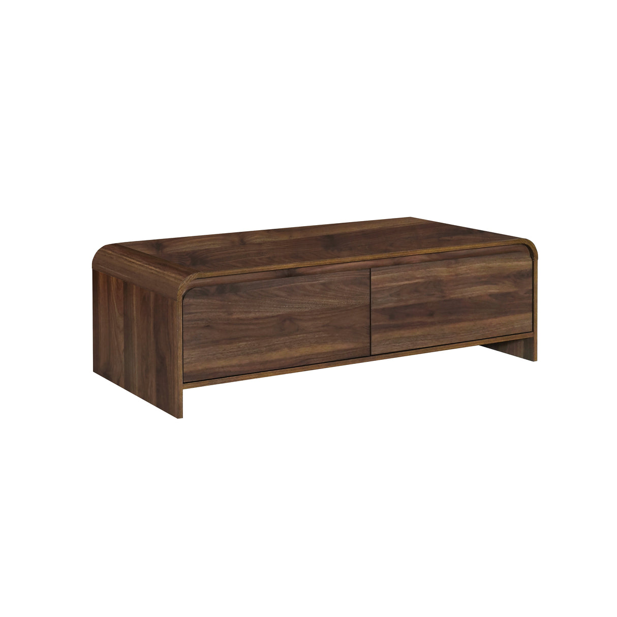 Mara Walnut 47-Inch Minimalist Storage Cocktail Table