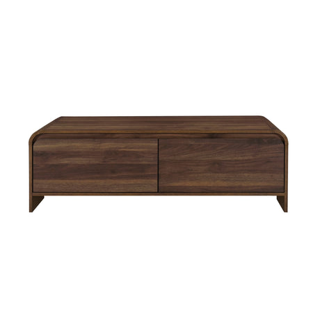 Mara Walnut 47-Inch Minimalist Storage Cocktail Table