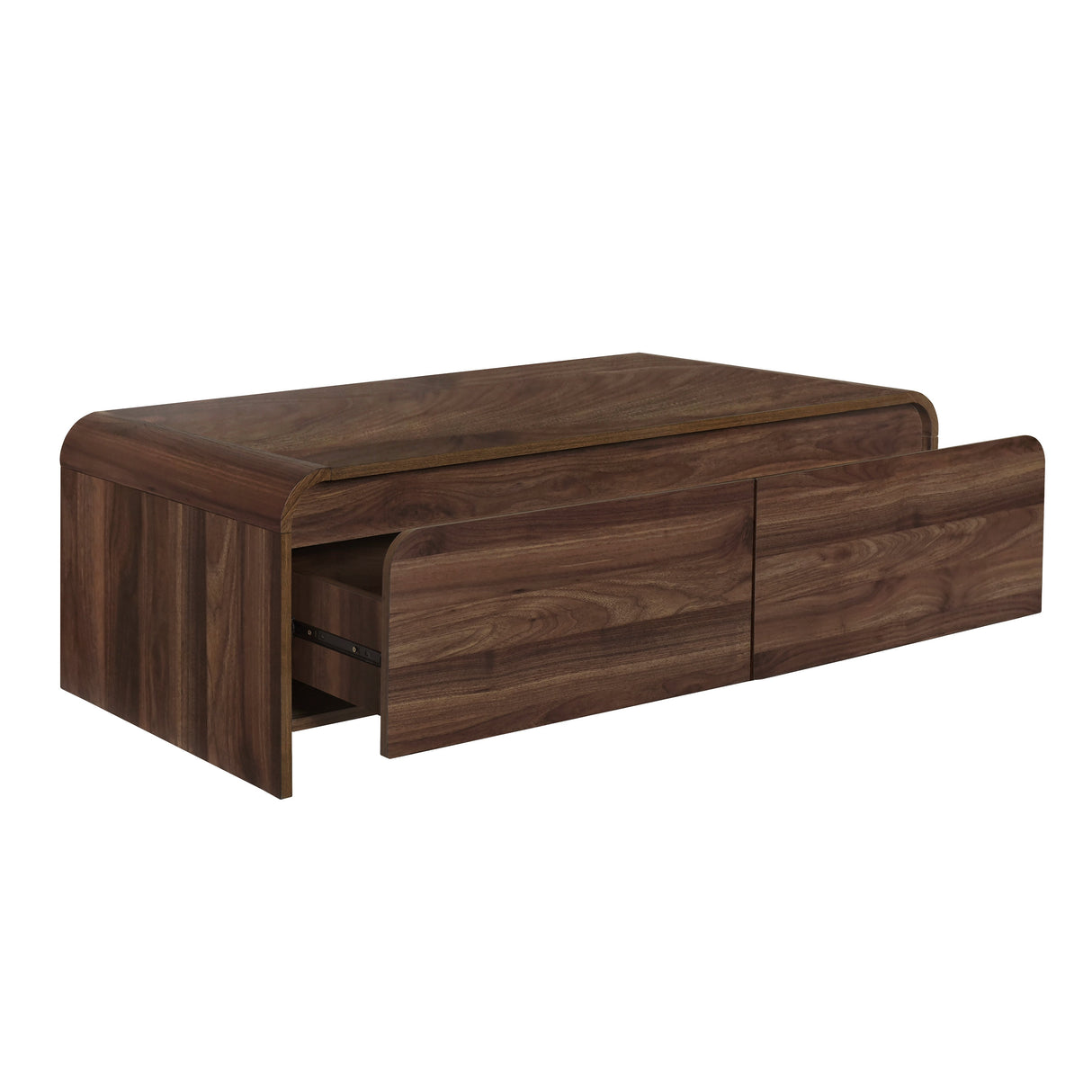 Mara Walnut 47-Inch Minimalist Storage Cocktail Table