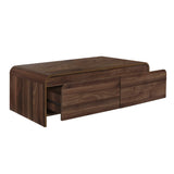 Mara Walnut 47-Inch Minimalist Storage Cocktail Table