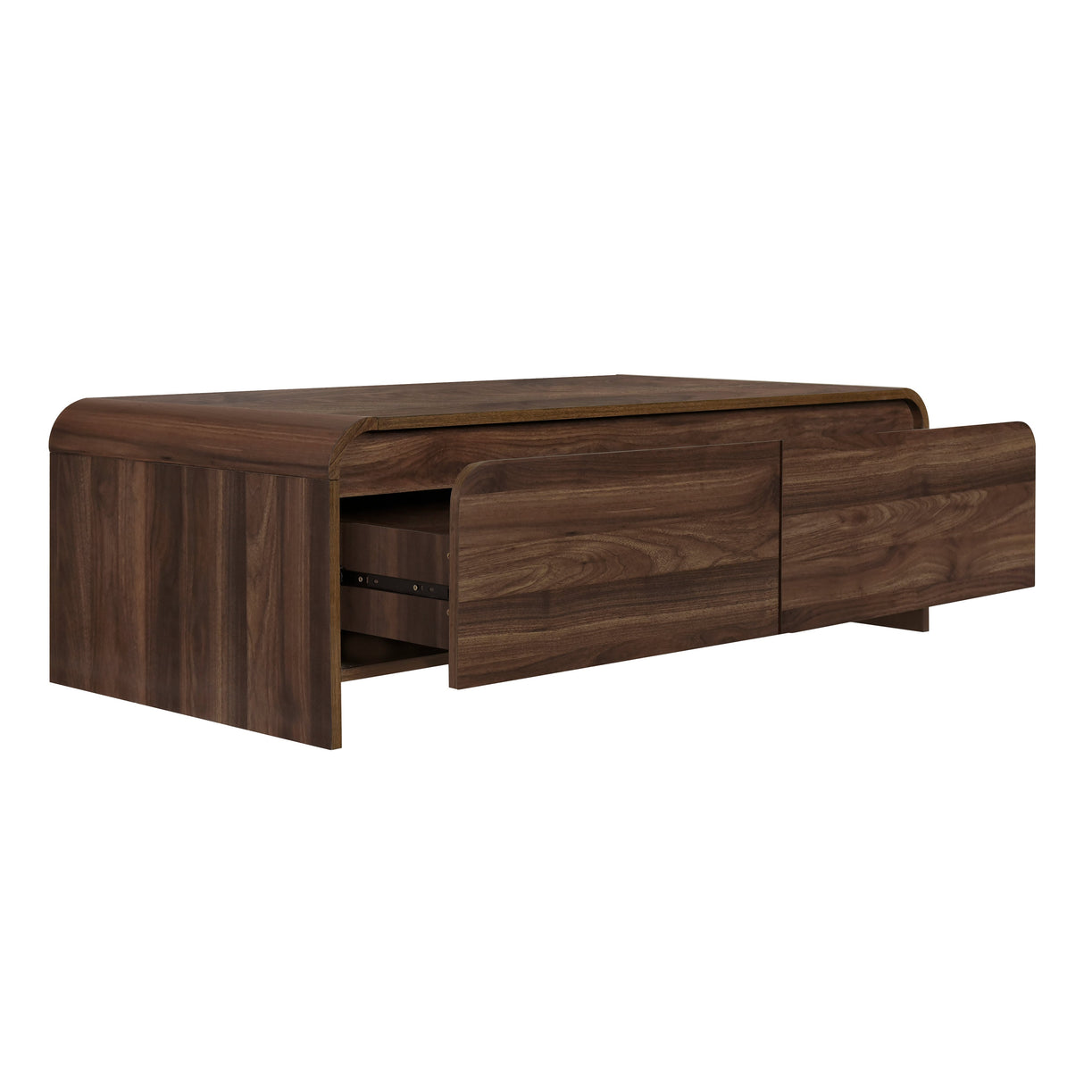 Mara Walnut 47-Inch Minimalist Storage Cocktail Table
